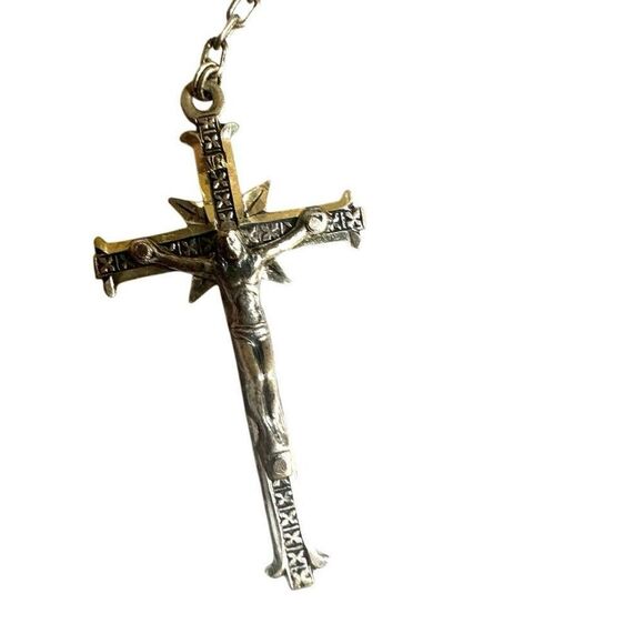 Roma sterling silver purple glass beaded rosary - Picture 10 of 14